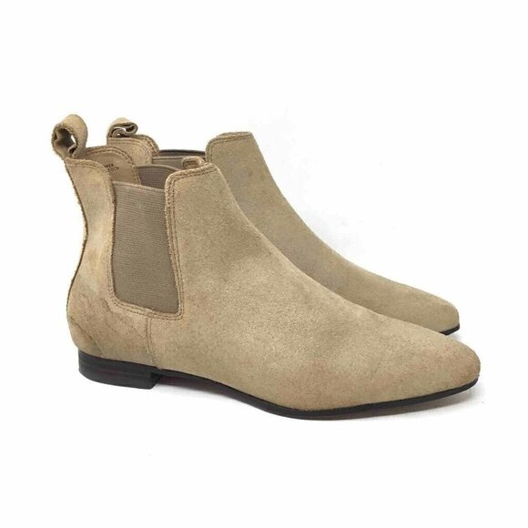 Banana Republic Ankle Boots Beige Pull On 6.5 - Picture 1 of 8